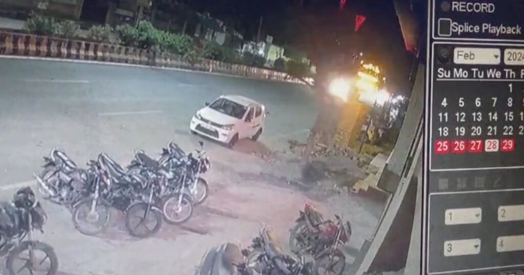 Car parked outside the house stolen, incident captured in CCTV camera