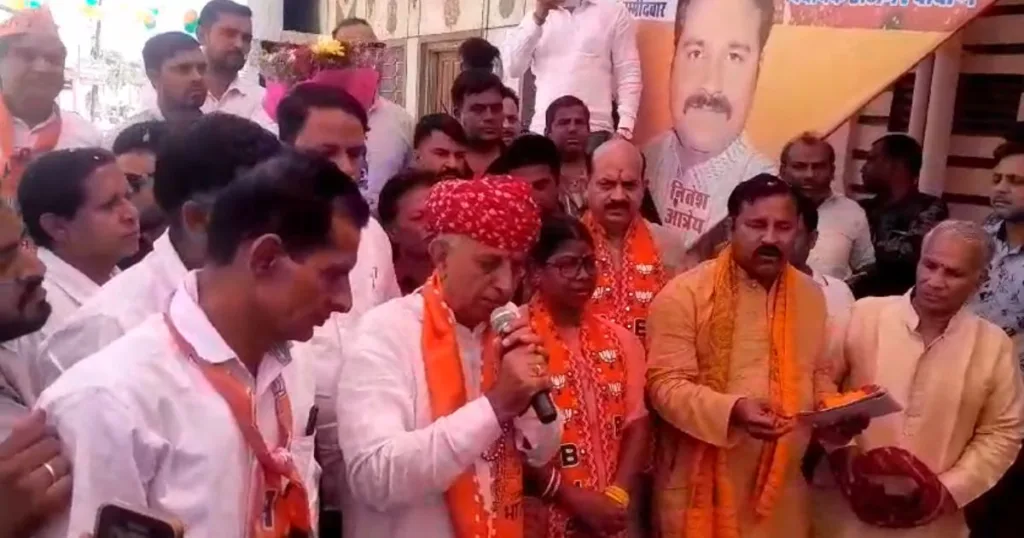 Lok Sabha candidate Bhagirath Chaudhary in South Assembly